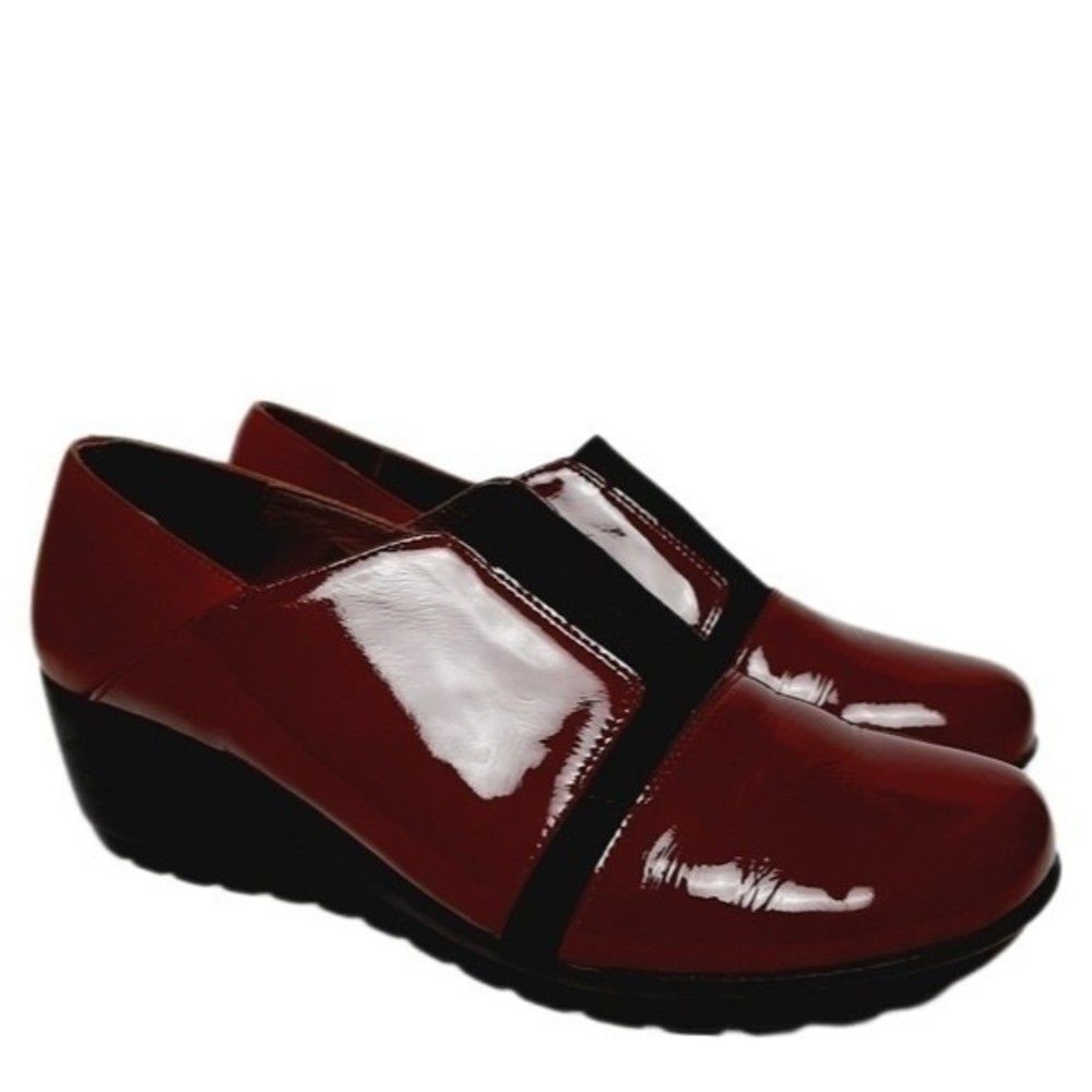 WONDERS Spain Wedge Loafers Red Patent Leather Sz Eur 40 | US 8.5 - Picture 2 of 14